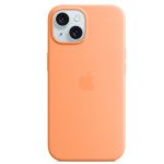 Apple Coque Silicone MagSafe iPhone 15 – Sorbet à l’Orange – Fiabilité et P