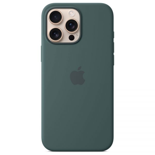 Apple Coque Silicone MagSafe iPhone 16 Pro Max – Vert Lacustre – Fiabilité
