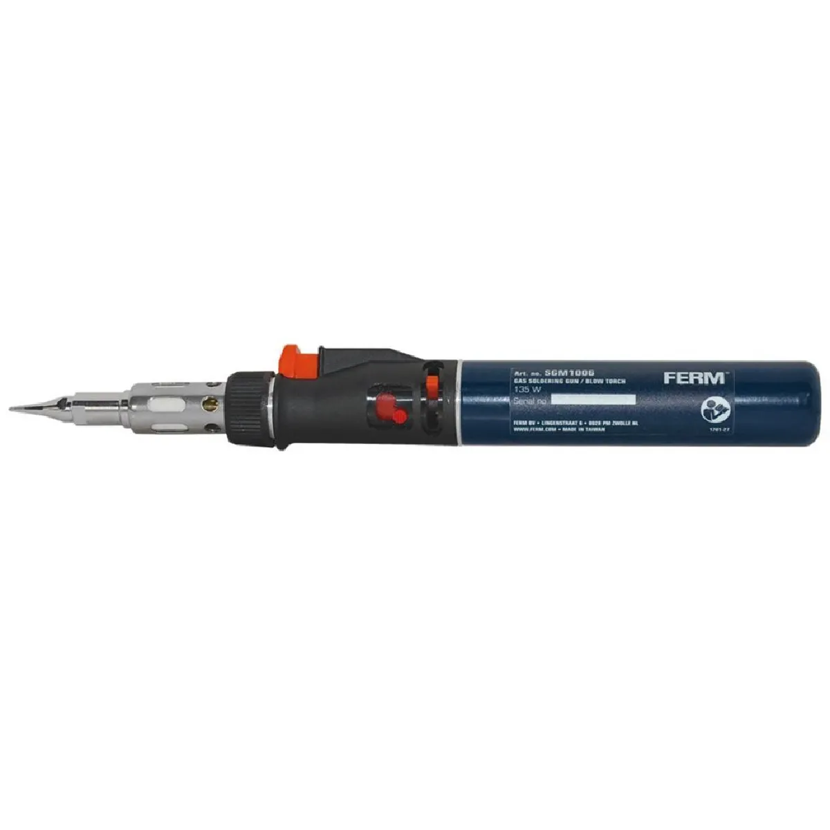 FERM-SGM1006-1 Ferm Sgm1006 — Fer à Souder Multifonction Gaz 375°C, 35 Min, Kit 6 Accessoi