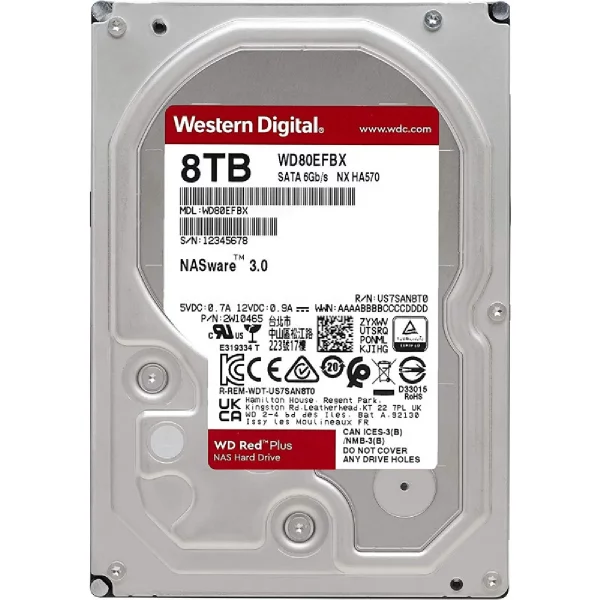 Western Digital WD Red Plus Disque Dur NAS 8 To 3,5″ SATA – Fiabilité et Pe