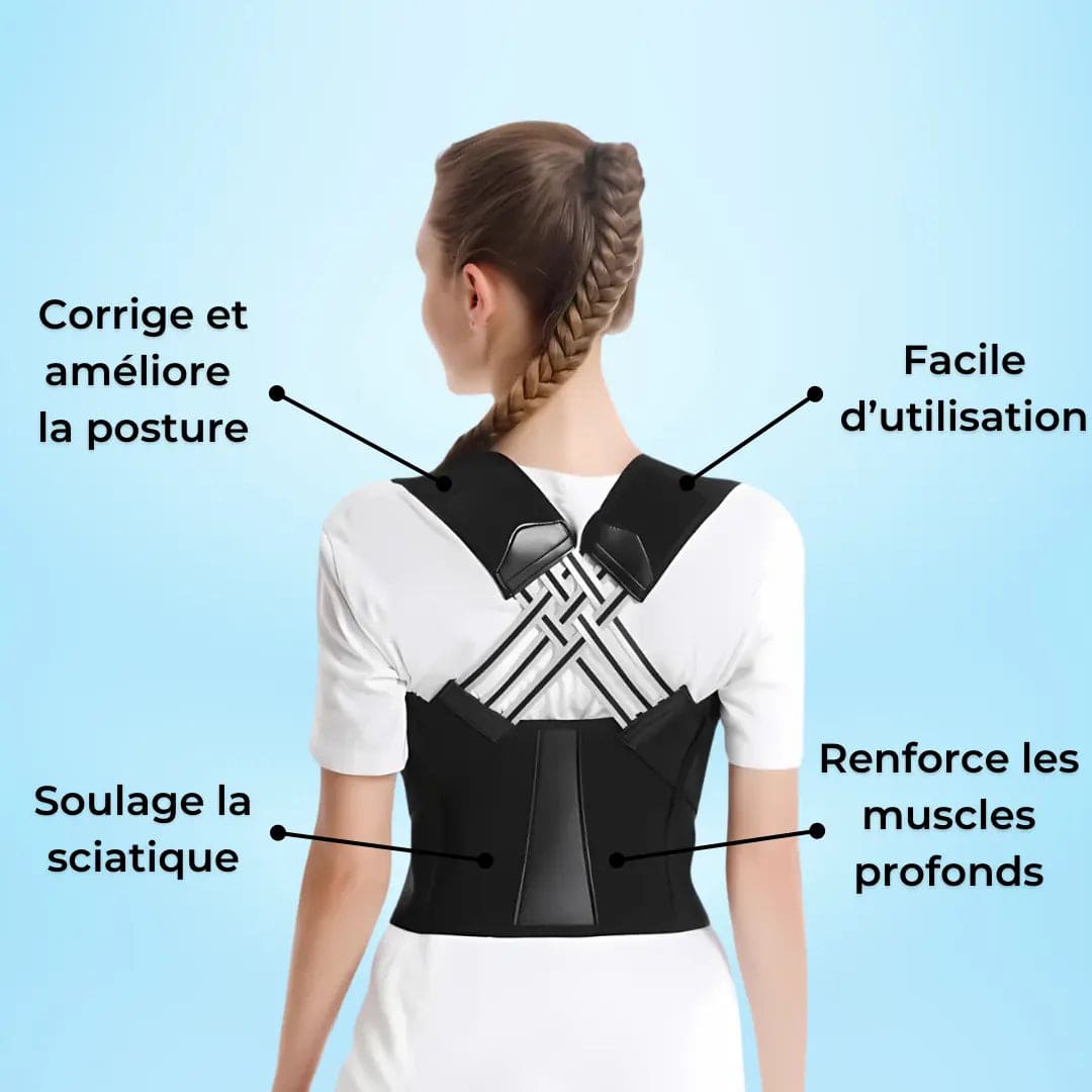 luxo7-23854-1 Correcteur de Posture – Soutien Ergonomique Dos & Épaules (Unisexe) - Occamarket