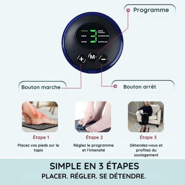 Tapis massant électrique EMS pour jambes gonflées & douloureuses - Occamarket