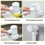 Brosse De Nettoyage Électrique Portable 5-en-1 (5 Têtes différentes) - Occamarket