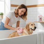 Brosse de lavage apaisante pour chiens et chats avec réservoir à shampoing - Occamarket