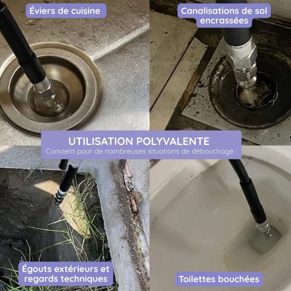 Buse haute pression pour déboucher les canalisations - Occamarket
