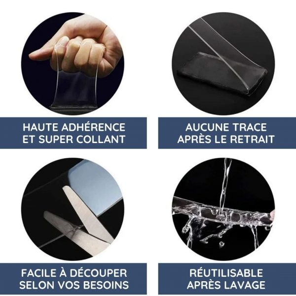 Ruban adhésif double face transparent ultra résistant - Occamarket