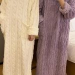 Robe pull d'hiver longue manche en velours pour la maison - Occamarket