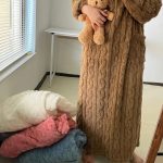 Robe pull d'hiver longue manche en velours pour la maison - Occamarket
