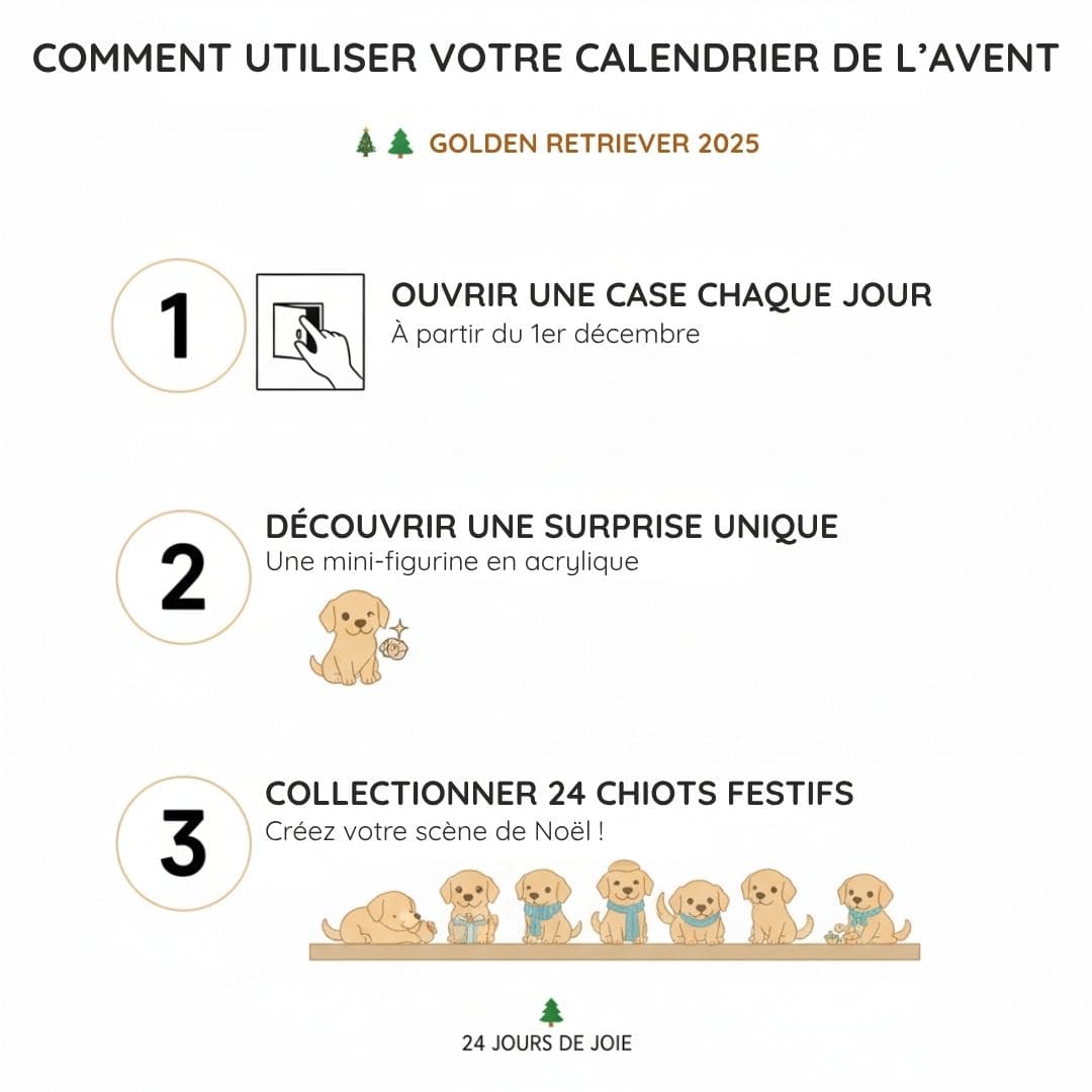 luxo7-33115-1 Calendrier de l'Avent 2025 Golden Retriever - Occamarket