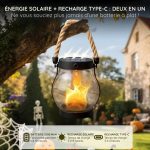 Lanterne solaire décorative à effet flamme réaliste - Occamarket