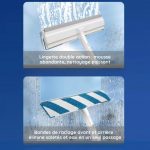 Nettoyeur de vitres télescopique 2-en-1 avec vaporisateur (145 cm) - Occamarket