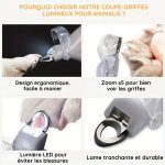 Coupe-ongles avec lumière LED et loupe pour animaux de compagnie - Occamarket