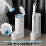 Brosse WC Hygiénique 2-en-1 avec Réservoir Désinfectant + 6 têtes de brosse OFFERTES - Occamarket