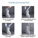 Brosse WC Hygiénique 2-en-1 avec Réservoir Désinfectant + 6 têtes de brosse OFFERTES - Occamarket