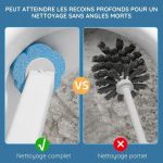 Brosse WC Hygiénique 2-en-1 avec Réservoir Désinfectant + 6 têtes de brosse OFFERTES - Occamarket