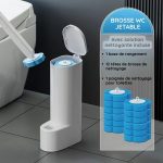 Brosse WC Hygiénique 2-en-1 avec Réservoir Désinfectant + 6 têtes de brosse OFFERTES - Occamarket