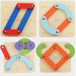Jeu Montessori en Bois – Puzzle Géométrique Créatif - Occamarket