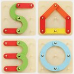 Jeu Montessori en Bois – Puzzle Géométrique Créatif - Occamarket