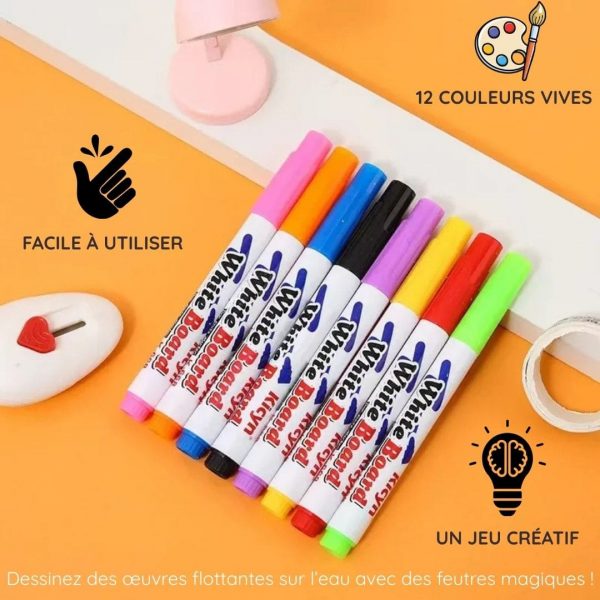 Feutres magiques ludiques à écriture flottantes – 12 couleurs - Occamarket