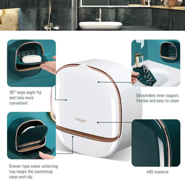 luxo7-35221-1 Porte-Savon Étanche avec Boîte de Drainage™ – Savon Sec, Salle de Bain Propre - Occamarket