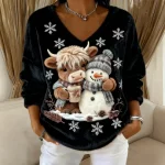 Pull Col V “Vache Highland”™ – Doux, Chaud & Ultra Confort - Occamarket