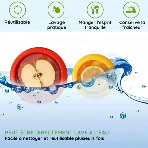 Couvercles de conservation alimentaire en silicone - Occamarket