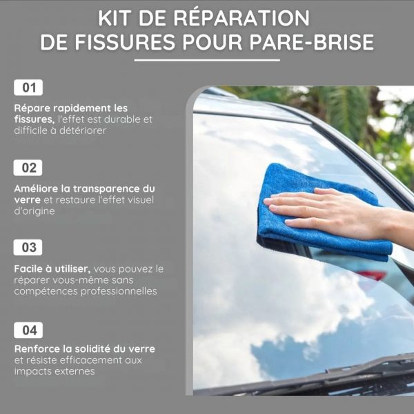 Kit de réparation de fissures et impacts pour vitres et pare-brise - Occamarket