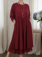Robe Midi Ample à Double Ourlet - Occamarket