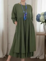 Robe Midi Ample à Double Ourlet - Occamarket