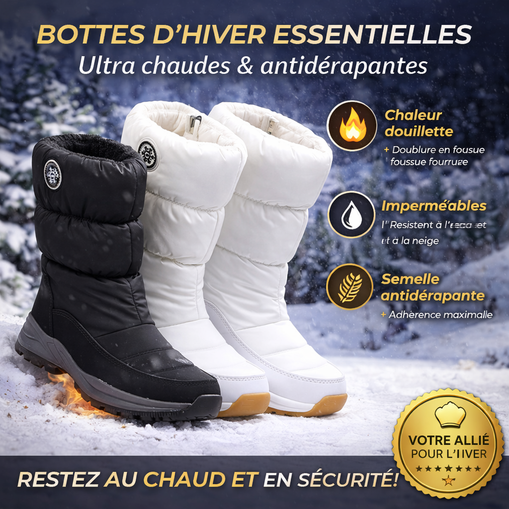 luxo7-35950-1 Bottes d’Hiver Femme Mi-Mollet – Chaudes & Antidérapante - Occamarket