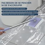Mop à long manche et tête rotative 360º + lingette extensible - Occamarket