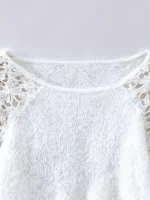 Pull Ajouré Épaules Dénudées en Dentelle - Occamarket