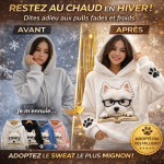 Sweat à Capuche Flanelle Motif Westie - Occamarket