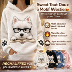 Sweat à Capuche Flanelle Motif Westie - Occamarket