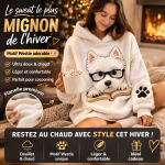 Sweat à Capuche Flanelle Motif Westie - Occamarket