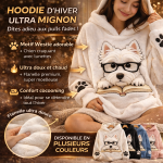 Sweat à Capuche Flanelle Motif Westie - Occamarket