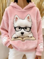 Sweat à Capuche Flanelle Motif Westie - Occamarket
