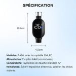 Aqualumo- Thermomètre de douche intelligent digital - Occamarket