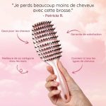 Brosse démêlante incurvée en poils de sanglier - Occamarket