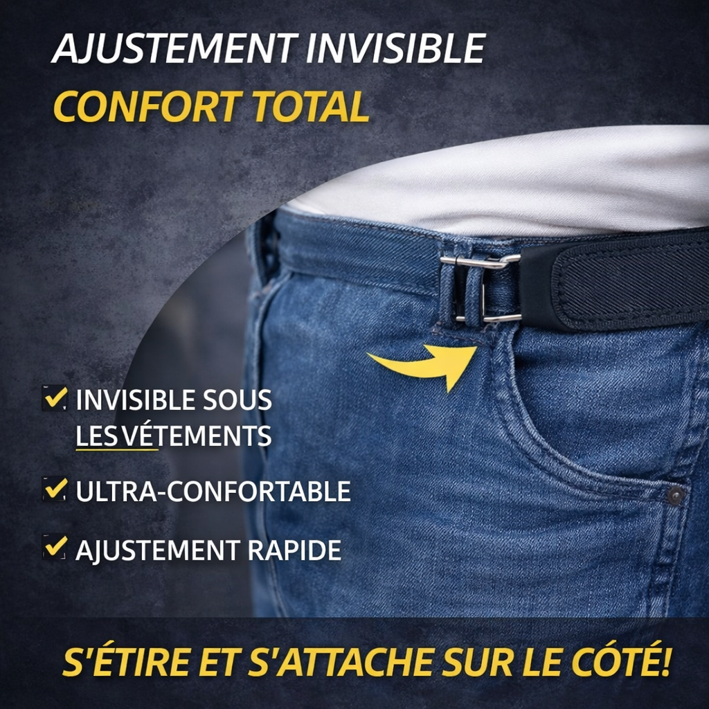 luxo7-37074-1 Ceinture Tactique Sans Boucle à Crochet Métallique – Confort Invisible & Ajustement Parfait (Unisexe) - Occamarket