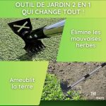 Houe de jardin avec manche télescopique 2-en-1 - Occamarket