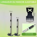 Houe de jardin avec manche télescopique 2-en-1 - Occamarket