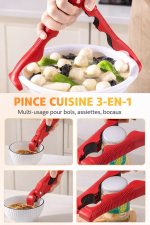 Pince Cuisine 3-en-1 - Retirez Bols et Assiettes Chauds Facilement - Occamarket