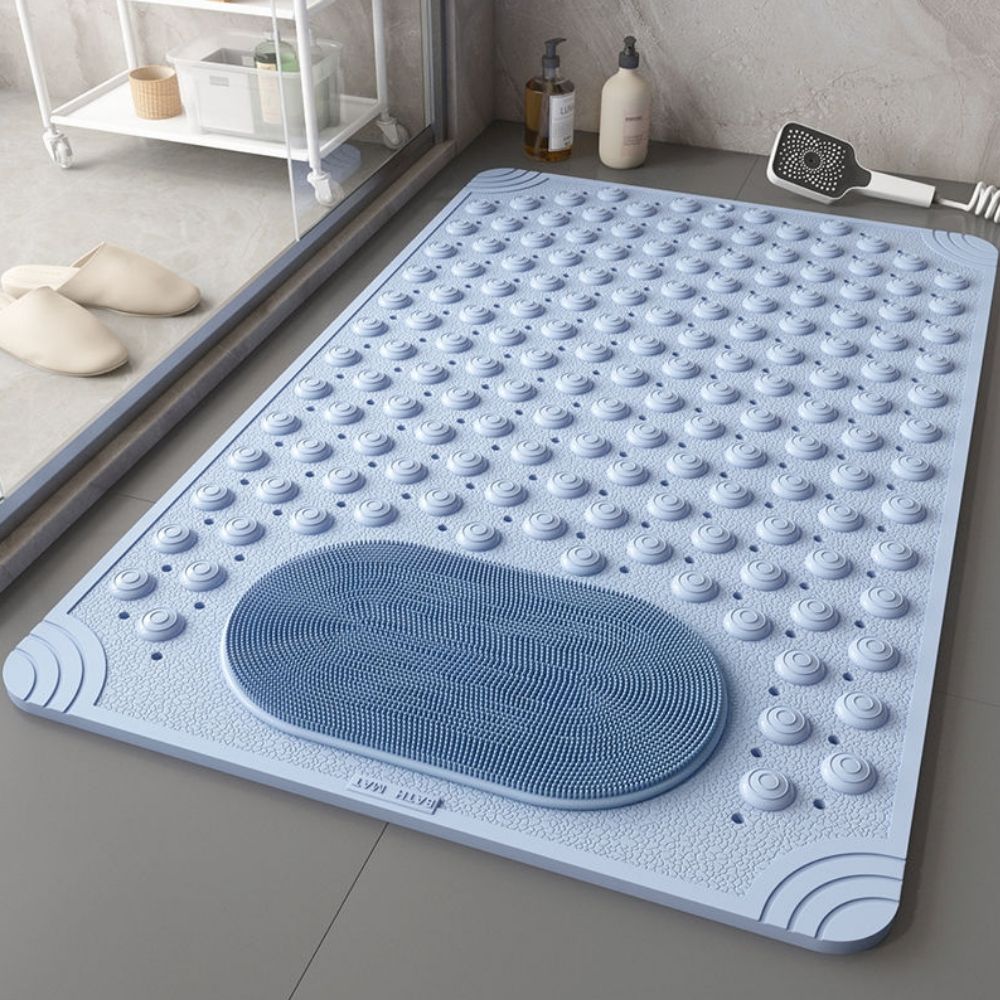 luxo7-37471-1 FootGrip™ – Le tapis 2-en-1 antidérapant qui nettoie et masse vos pieds sans effort - Occamarket