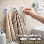 Crochets Adhésifs Ultra-Robustes – Fixation Forte Sans Perçage : 10 pièces - Occamarket