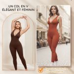 Combinaison sculptante col V pour une silhouette parfaite - Occamarket