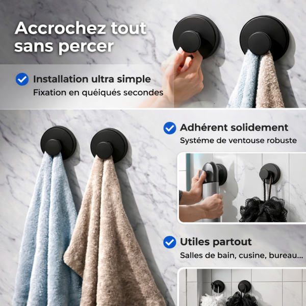 Pack Crochets Ventouse Premium – Accrochez Tout Sans Outils - Occamarket