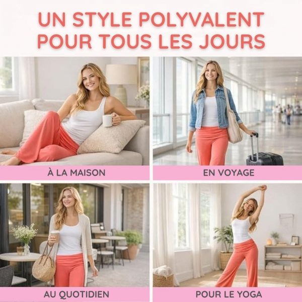 Pantalon corail à coupe aérienne – Effet silhouette instantané - Occamarket