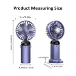 Mini ventilateur de cou portable avec ecran digital et support telephone - Occamarket