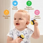 Ensemble de jouets sensoriels bébé 6-12 mois Yokibo en peluche abeille (nid d’abeille) avec 5 accessoires – Image 2